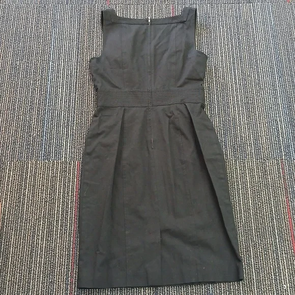 White House Black Market Sheath Black Dress Lace Up Size 2 Nwot - Picture 7 of 8